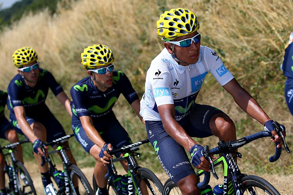 White jersey Nairo Quintana (Movistar)