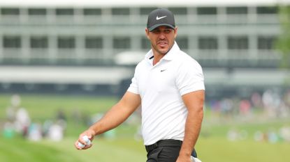 Brooks Koepka during a practice round at Oak Hill ahead of the 2023 PGA Championship