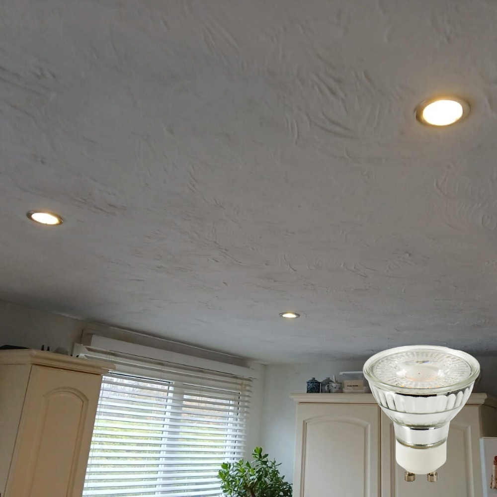 Litecraft G10 5W Dimmable Spotlights, one of the best LED bulbs, in Megan's grandparent's kitchen
