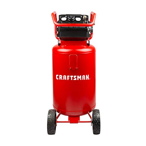 Craftsman Air Compressor, 20 Gallon Oil-Free 1.8 Hp Max 175 Psi Pressure Two Quick Couplers Big Capacity, Red- Cmxecxa0232043