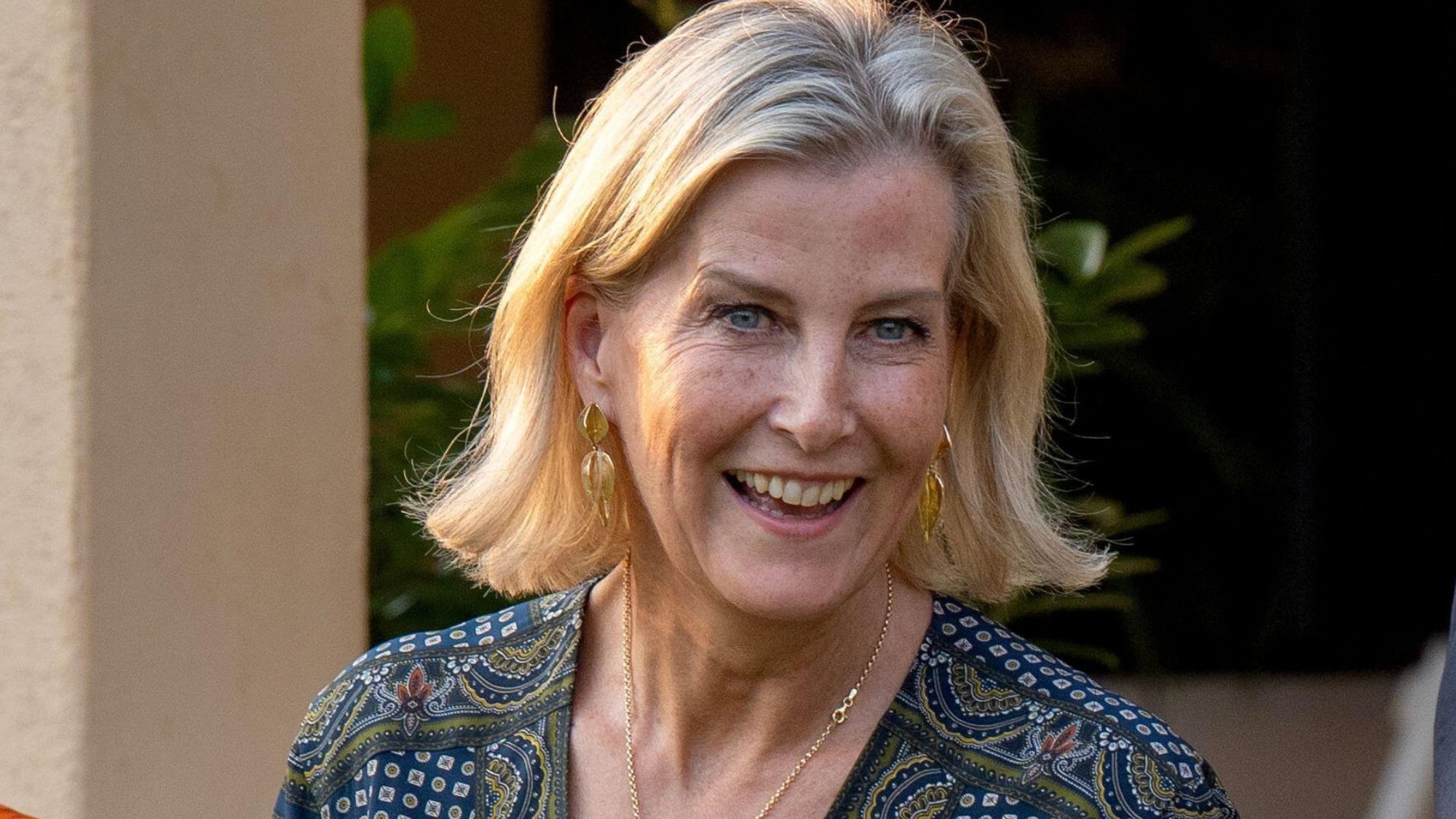 The Duchess of Edinburgh smiles as she meets the President of the Republic of Zambia (out of picture) at Community House in Lusaka, during her tour of Zambia