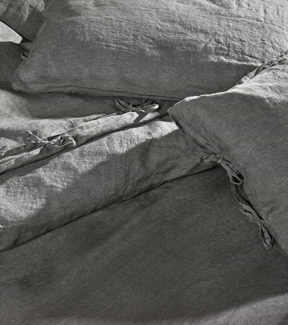 nkuku, Adya Linen Duvet Cover - Charcoal