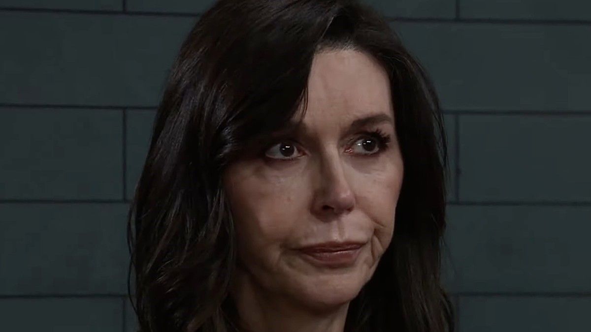 Finola Hughes as Anna upset in General Hospital