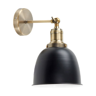 Black and brass wall light from Wayfair