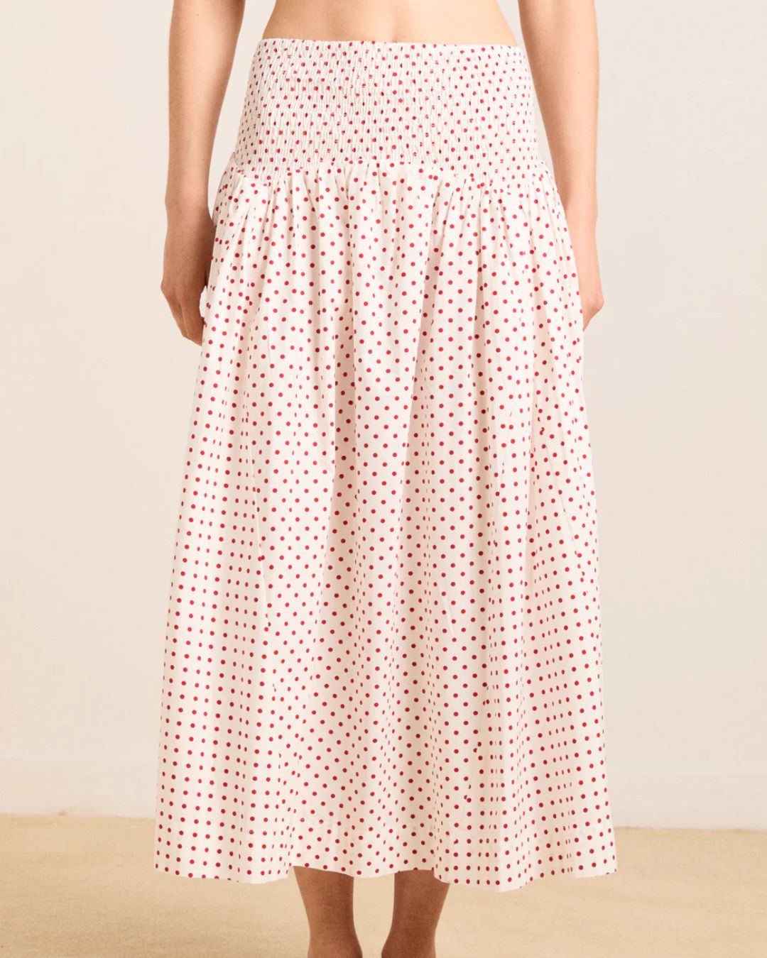 Layla Skirt - Off White and Red Spot