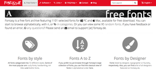 A screenshot from Fontasy, one of the best places to download free fonts