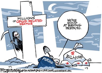 Editorial Cartoon U.S. Purdue Opioid-Related Deaths