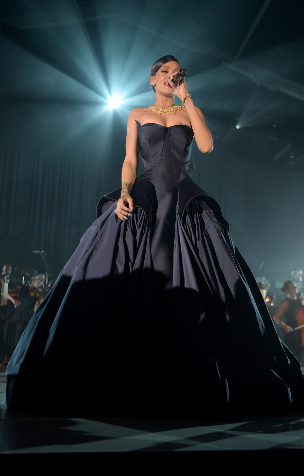 Rihanna performs at The Inaugural Diamond Ball presented by Rihanna and The Clara Lionel Foundation 2014 Beverly Hills, CA