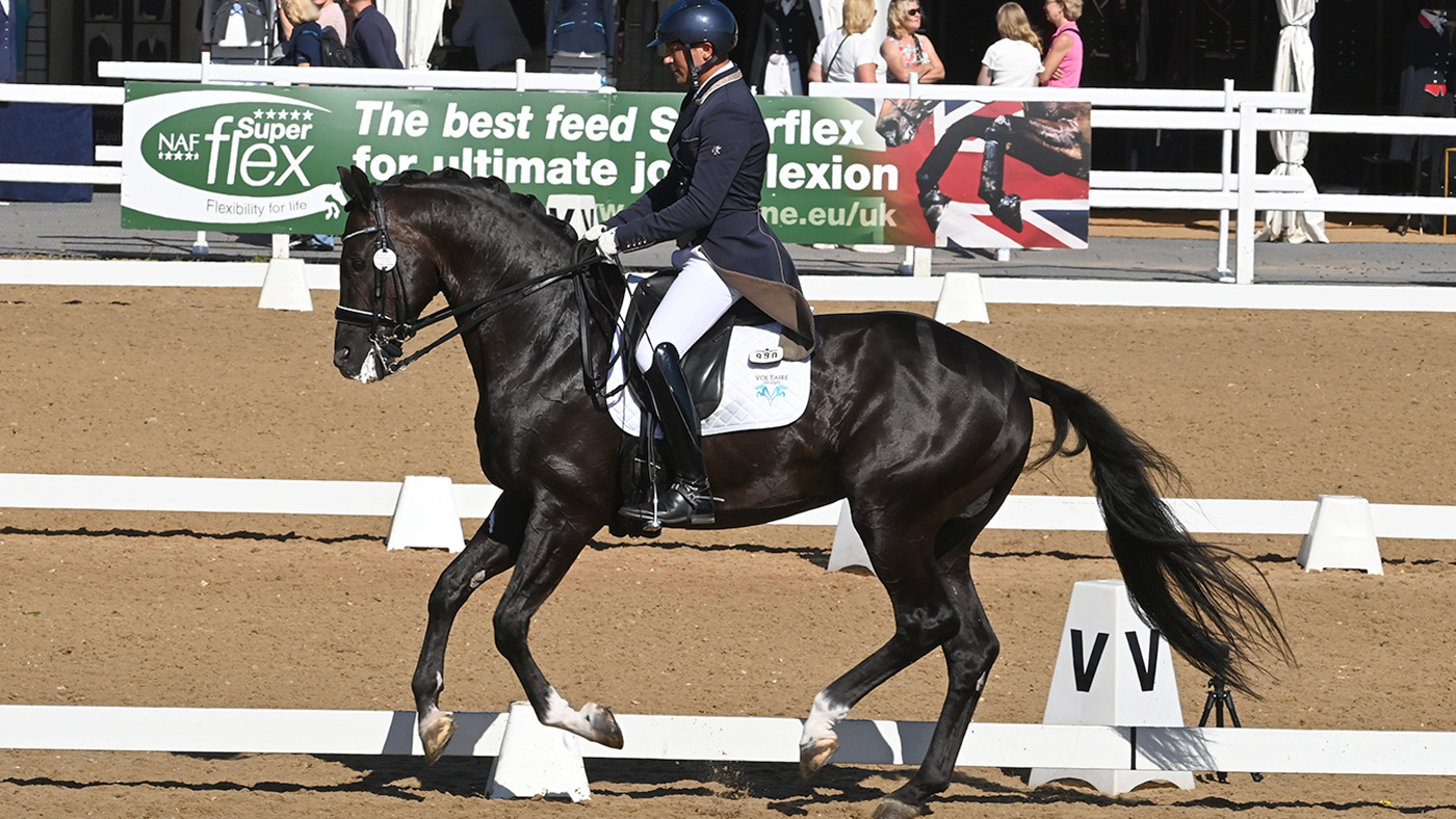 Andrew Gould on Indigro at the National Dressage Championships 2022
