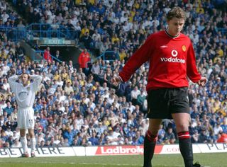 Ole Gunnar Solskjaer often made an impact in Manchester United's matches against Leeds