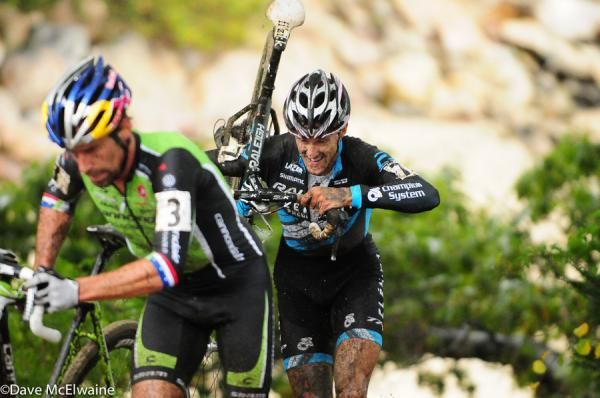 Tim Johnson (Cannondale) fighting Berden for third place
