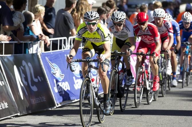 Brodie Talbot (Budget Forklifts) in the leaders jersey