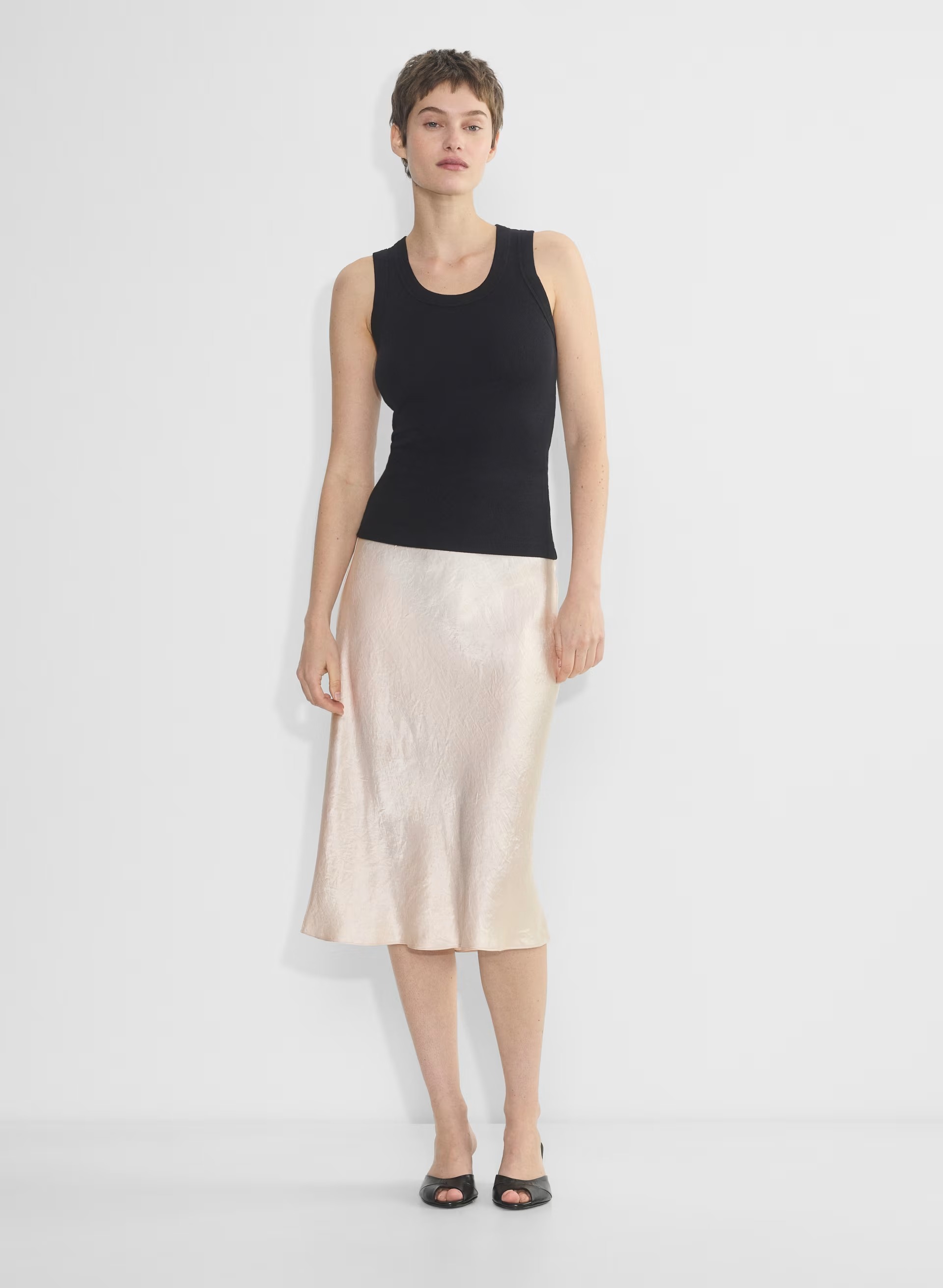 Slip Satin Midi Skirt