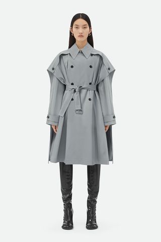 Bottega Veneta grey cape coat