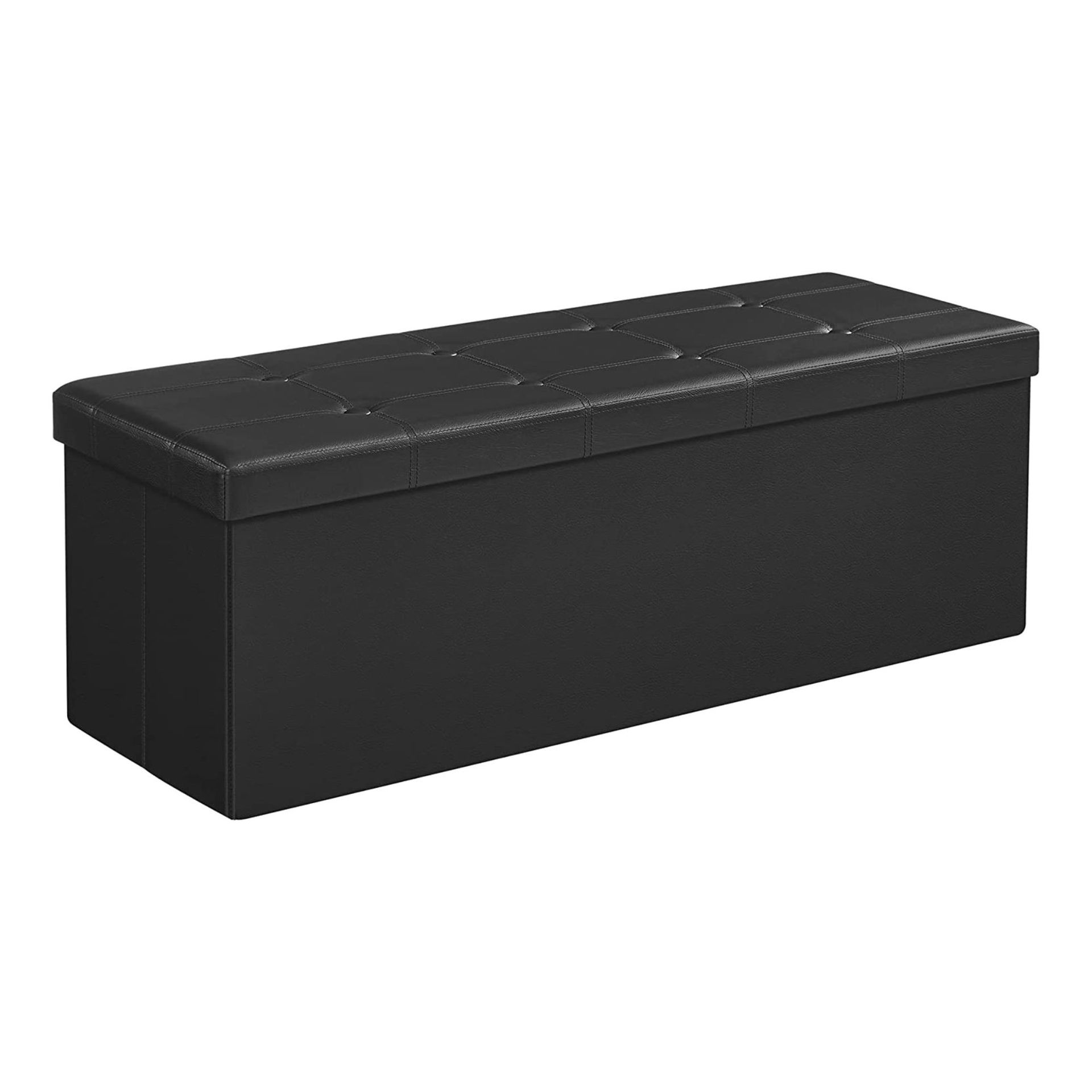 Bangku kulit hitam persegi panjang