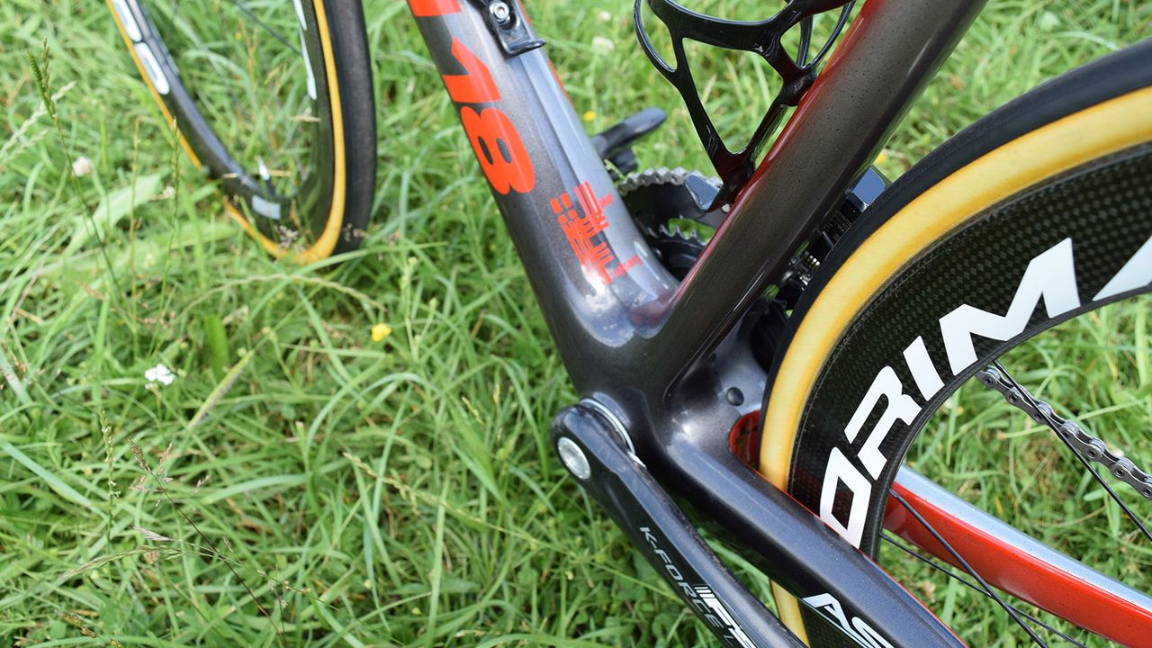 Jakob Fuglsang's name appears in a design at the base of the down tube