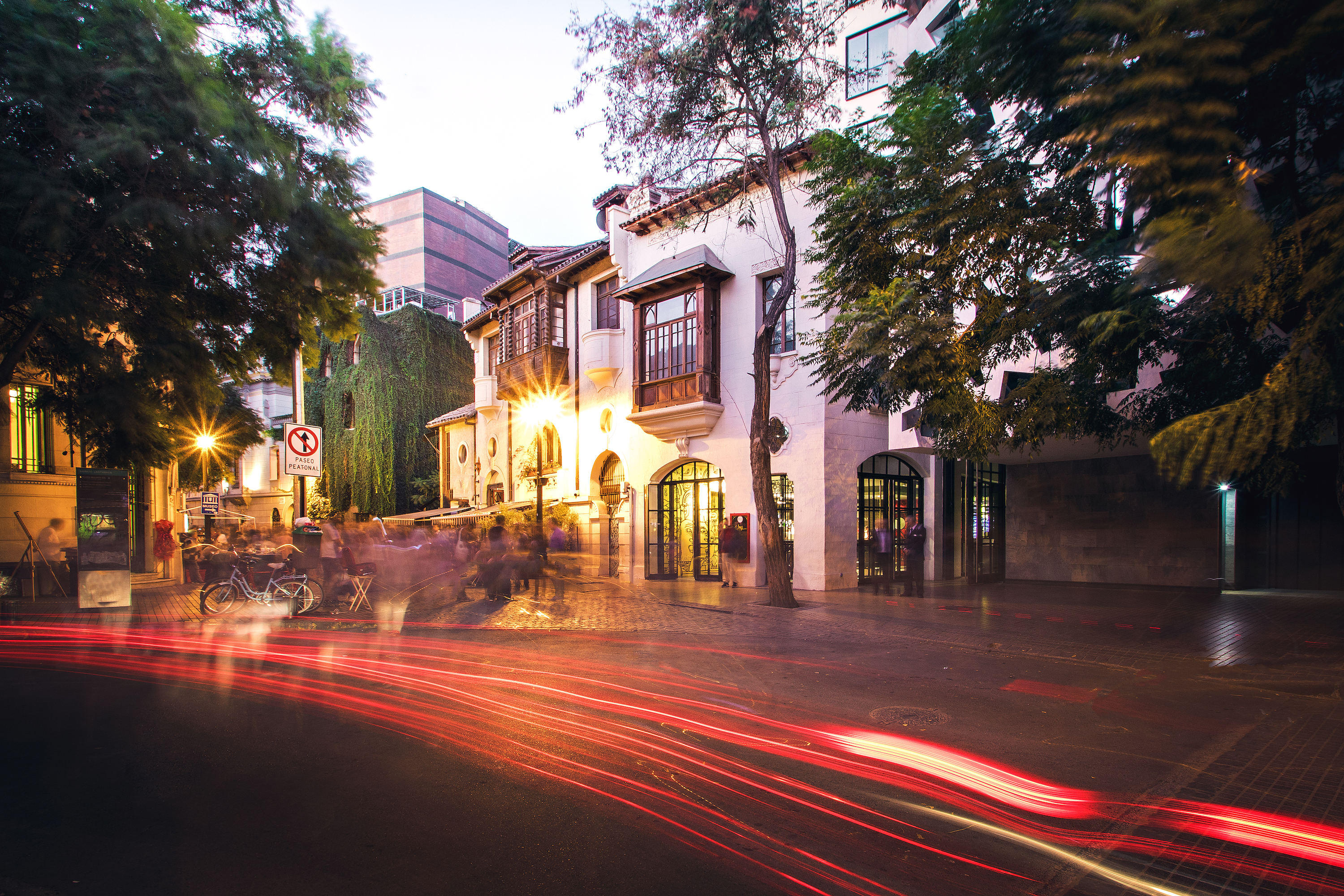 A charming street in the Lastarria neighborhood of Santiago, Chile