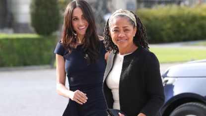 berkshire, england may 18 meghan markle and her mother, doria ragland arrive at cliveden house hotel on the national trusts cliveden estate to spend the night before her wedding to prince harry on may 18, 2018 in berkshire, england photo by steve parsons pool getty images