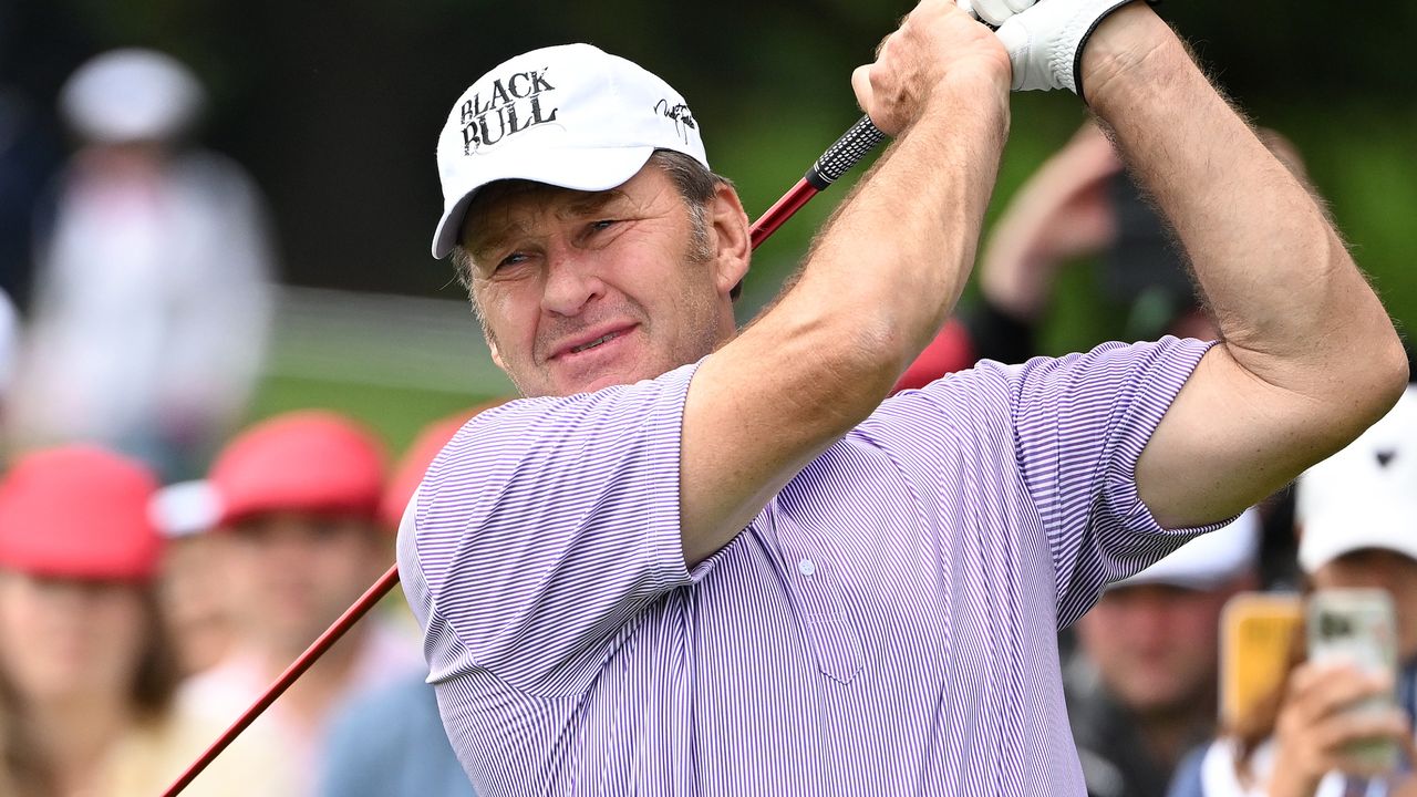 Sir Nick Faldo takes a shot at the 2022 JP McManus Pro-Am