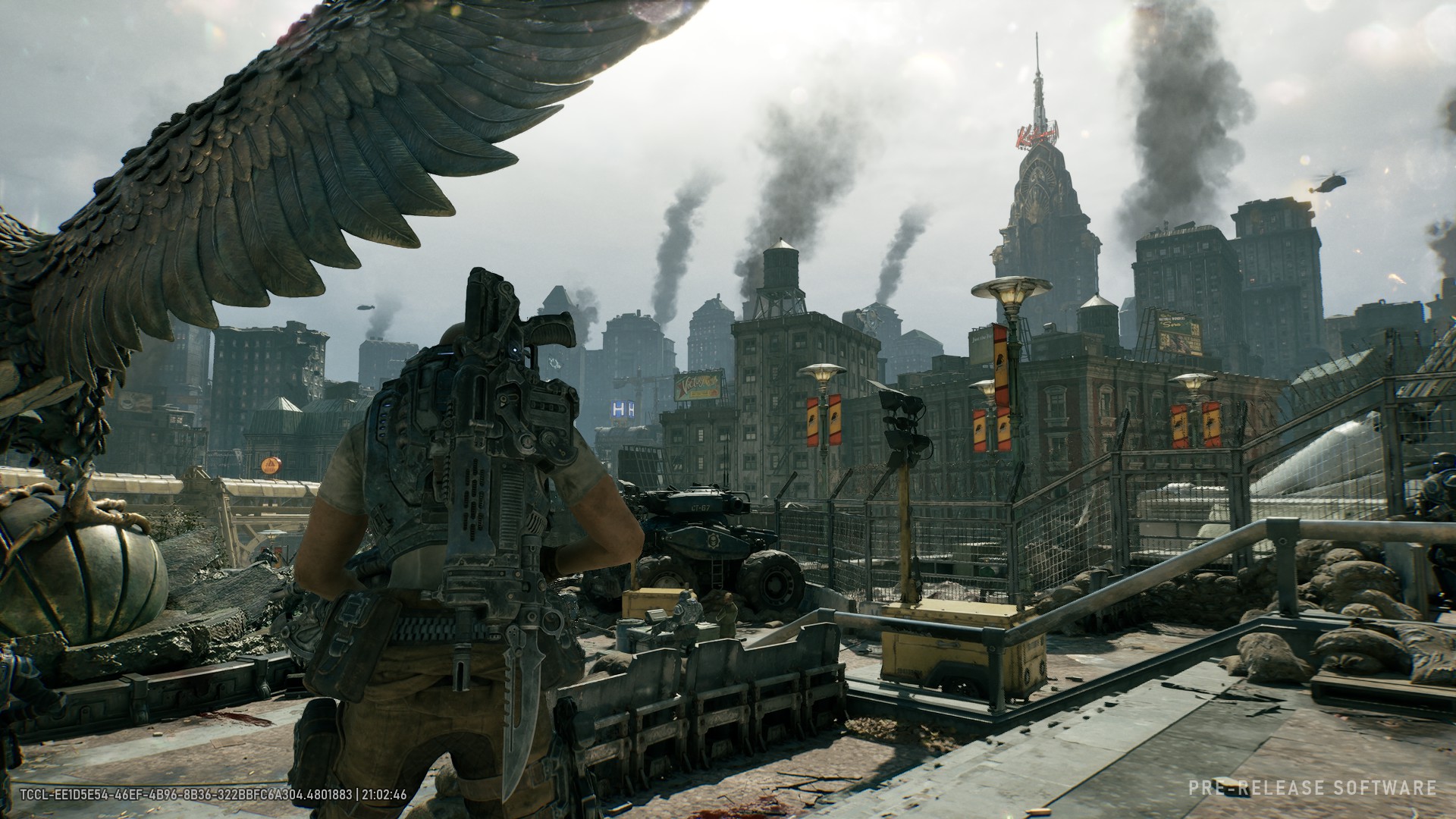 A screenshot from our Gears of War E-Day hands-on built on PC.