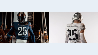 Navy and Army football uniforms
