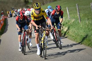 Tiesj Benoot (Jumbo-Visma) on the attack during Amstel Gold Race