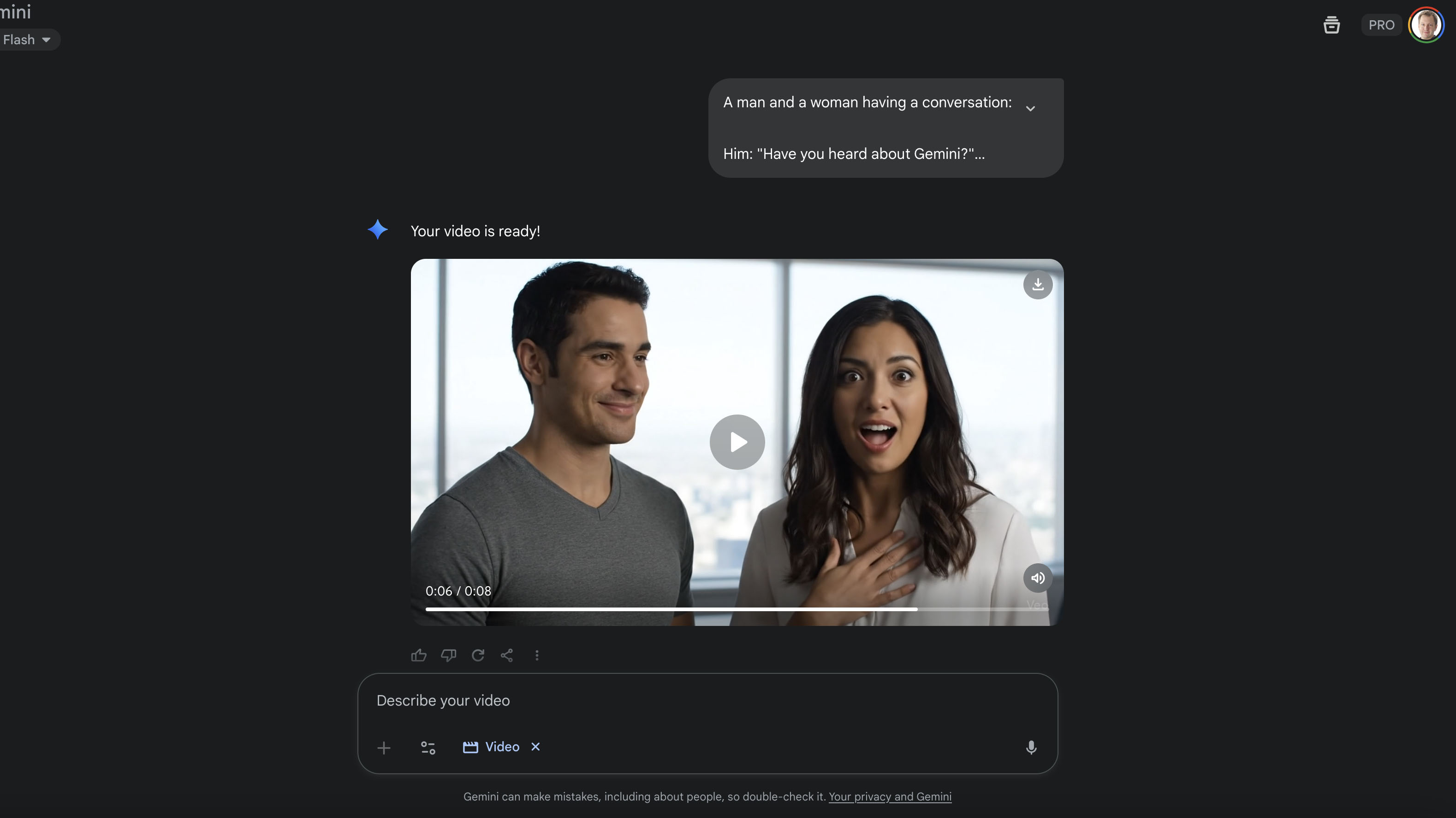 Veo 3 video in Gemini