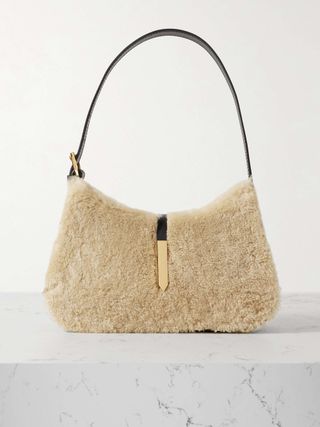 Tokyo Shearling and Leather Shoulder Bag