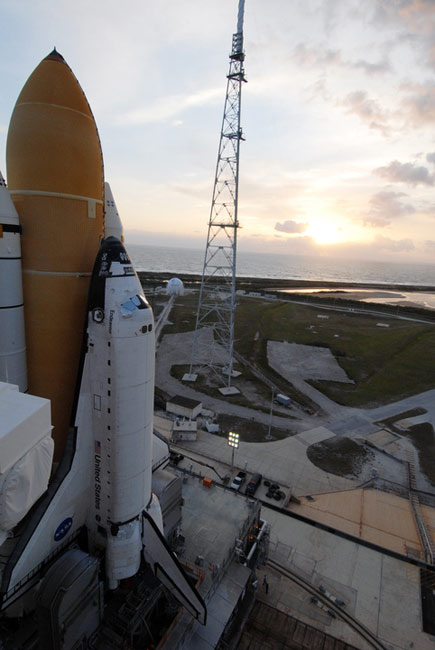 Rescue Ship For Hubble Shuttle Flight Moves to Launch Pad