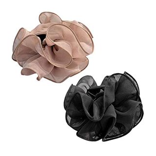 New Large Chiffon Claw Clip Hair Bow Large Size Black Fabric Ribbon Flower Accessories Jaw Rose Clamps for Women Clips Claw