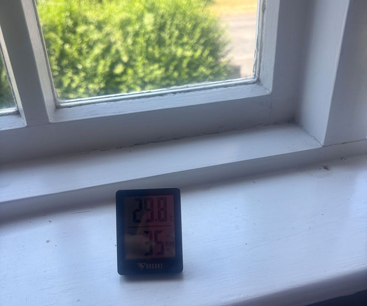 thermometer on window sill
