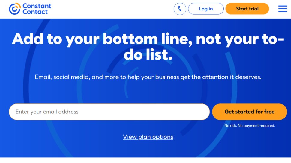 Constant Contact website screenshot (September 2025).