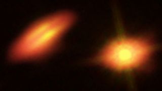ALMA data helped scientists produce this image of the HK Tauri system.