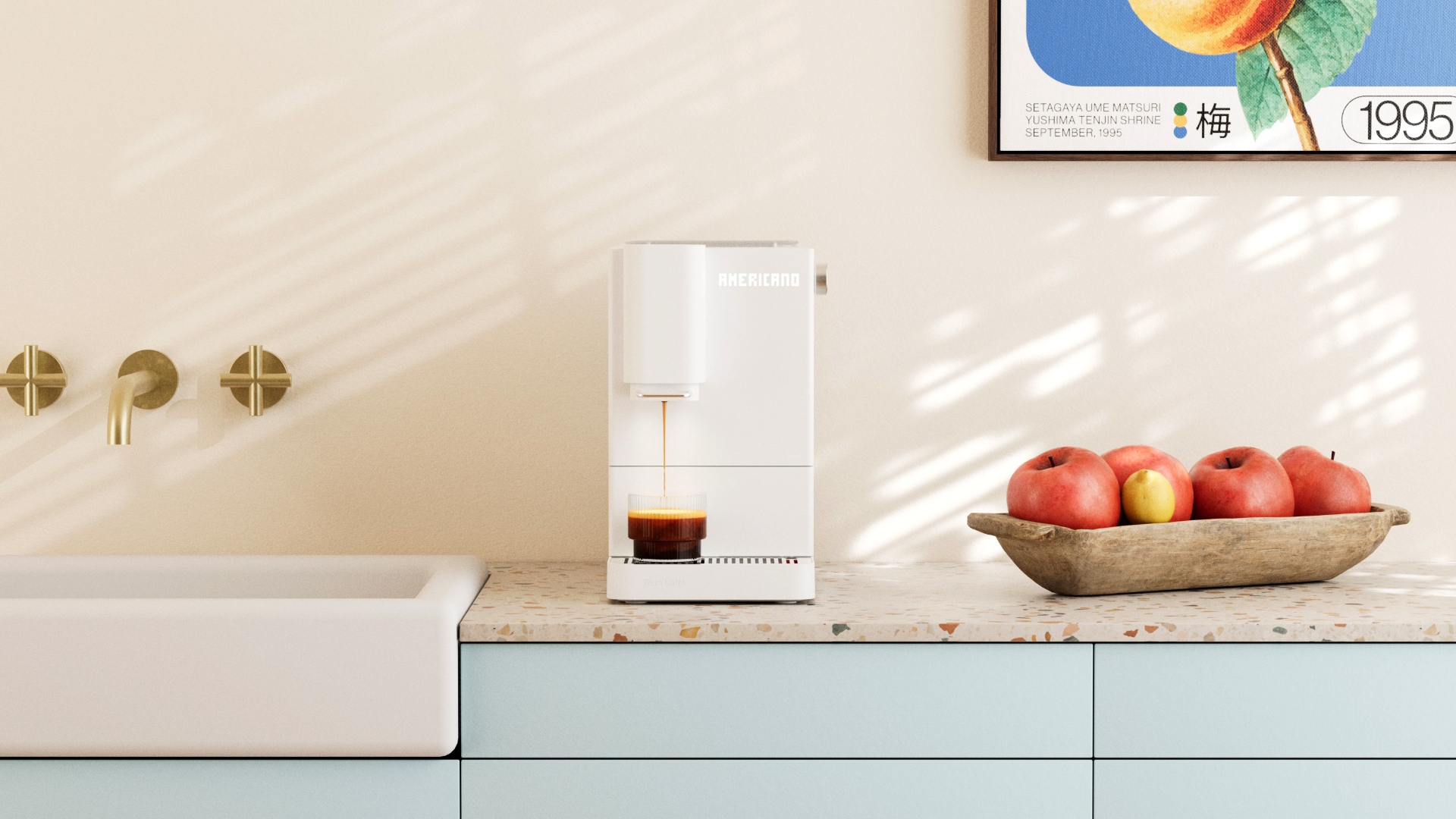 The Terra Kaffe Demi on the kitchen counter