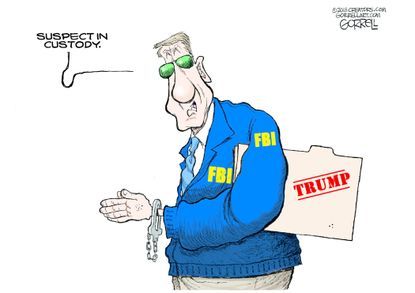 Political cartoon U.S. FBI texts Russia investigation anti-Trump