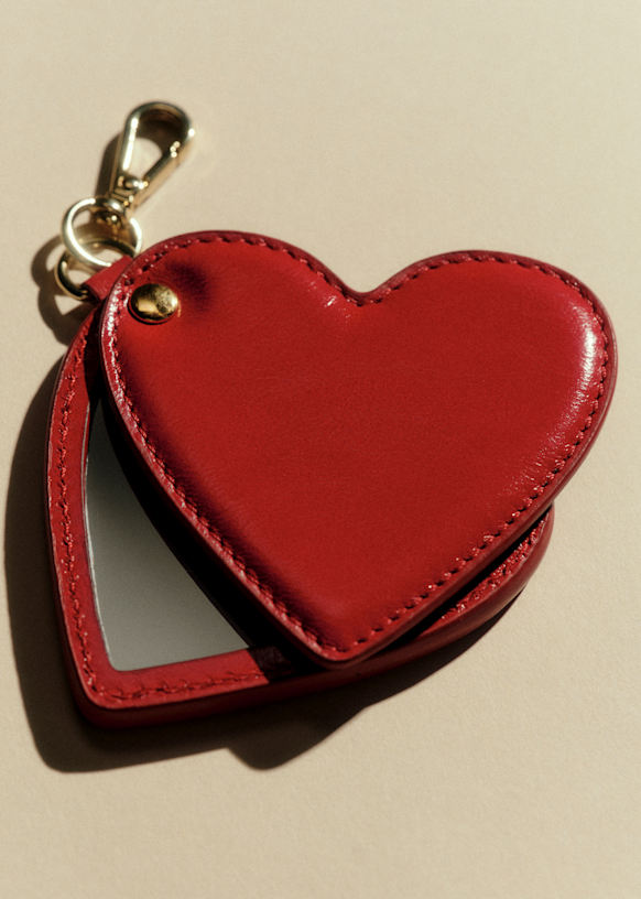 Michela Mirror Keychain - Vintage Red - Bovine Leather - Sézane