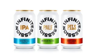 Three cans of Infinite Session low alcohol beer
