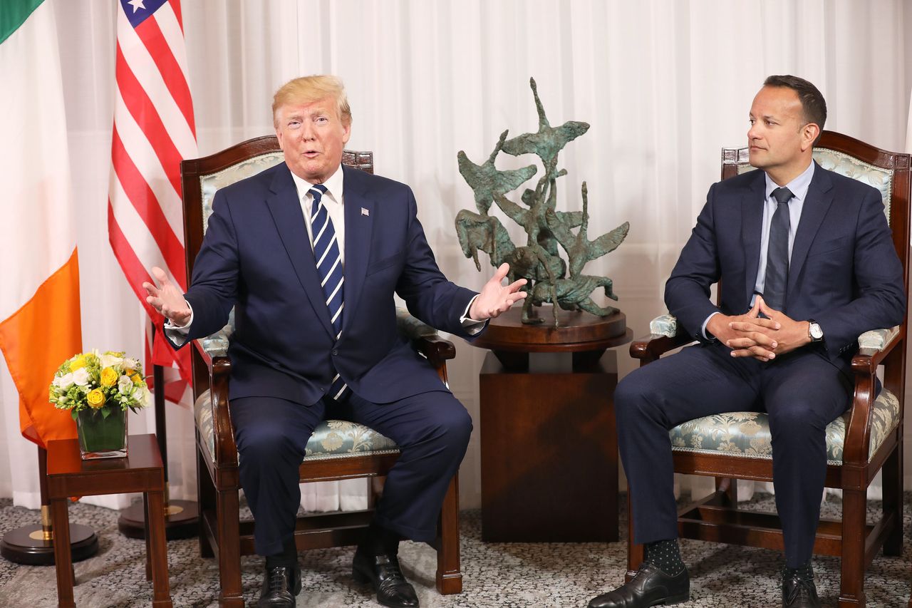 Donald Trump with Taoiseach Leo Varadkar.