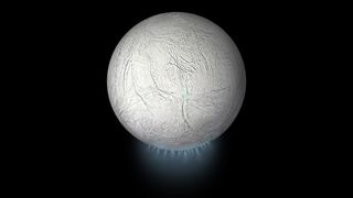 A new global view of Saturn's icy moon Enceladus shows the tiny satellite's "tiger stripe" fissures and frosty plumes in stunning detail. This artist's illustration of Enceladus was created from a global map that scientists working on NASA's Cassini mission stitched together from images that the spacecraft collected during its first 10 years of exploring the Saturn system.