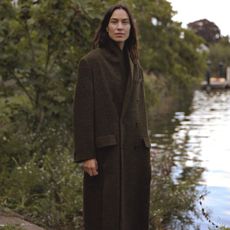 Alexa Chung wearing Zara's brown coat