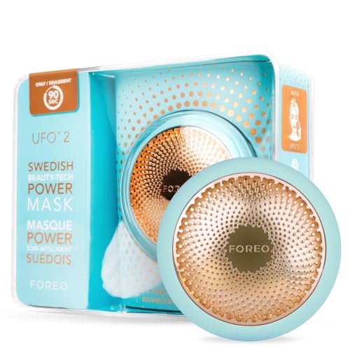 Foreo Ufo 2 Full Facial Led Mask Treatment, Full Led Spectrum &amp;amp; Red Light Therapy, Face Masks Beauty Treatment, Warming, Cooling, Face Massager, Moisturiser, Increased Skin Care Absorption, Mint