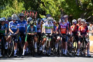 The Tour Down Under peloton observes a minute's silence in memory of Melissa Hoskins