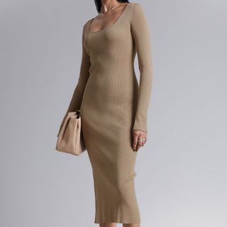 & Other Stories Ribbed Midi Dress