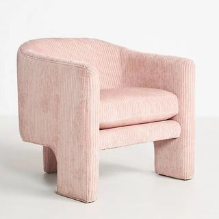 Pink corduroy armchair