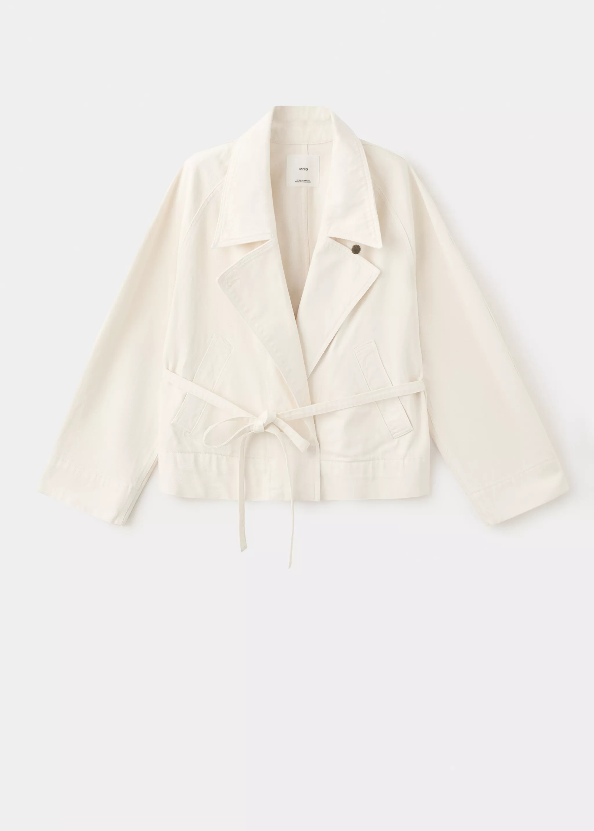Cotton Trench With Maxi Lapels and Belt - Women | Mango United Kingdom
