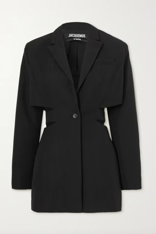 black blazer with cut outs at the side