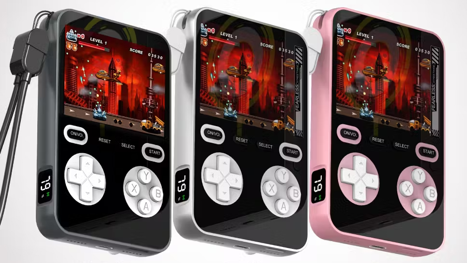 Mobile Boy retro games console and powerbank