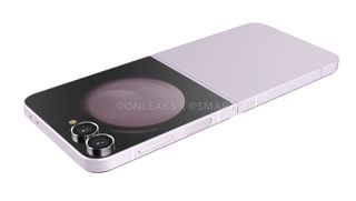 A leaked render of the Samsung Galaxy Z Flip 6 in lavender