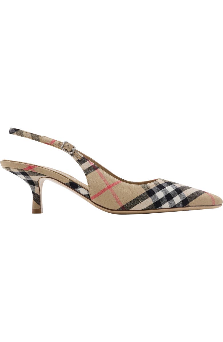 Check Dame Pointed Toe Slingback Pump