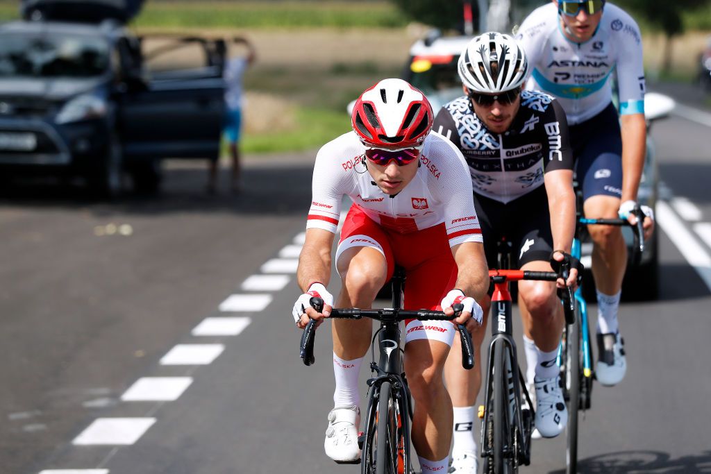 CHELM POLAND AUGUST 09 Michal Paluta of Poland and Team Poland Reprezentacja Polski leads The Breakaway during the 78th Tour de Pologne 2021 Stage 1 a 216km stage from Lublin to Chem 212m TourdePologne TDP2021 UCIWT on August 09 2021 in Chelm Poland Photo by Bas CzerwinskiGetty Images